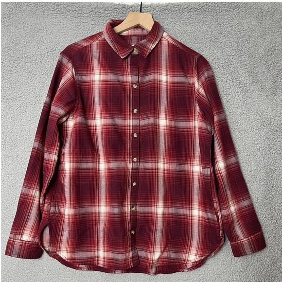 Jach's Girlfriend Tops - Jachs Girlfriend Button Shirt Medium Plaid Long Sleeve Red Western Outdoor Top